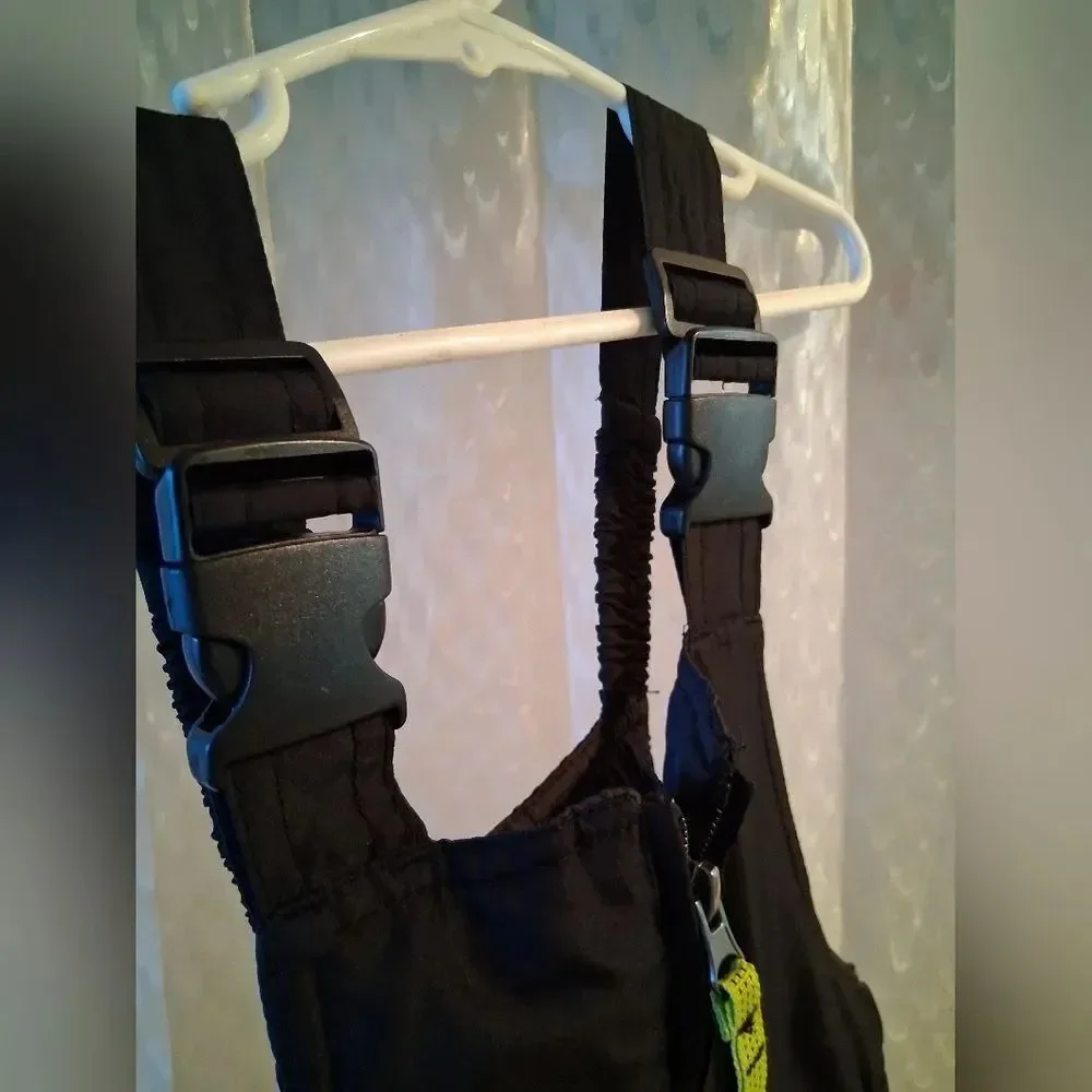 Champion Kids Black Snow Bib with Neon Accents Size XS (4-5)